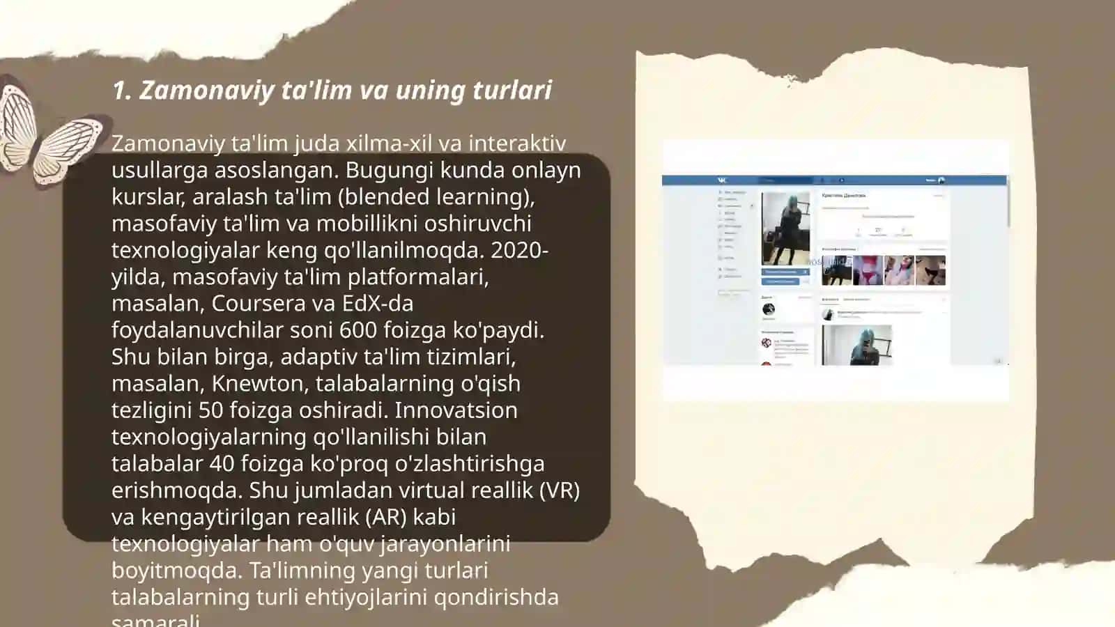 Zamonaviy ta'lim shakllari: masofali o'qitish, everistik, vebinar, mahorat darslari metodlari 3