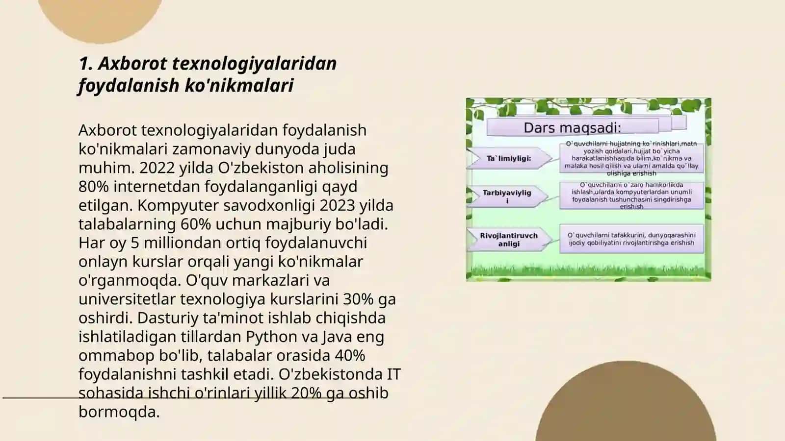 Boshlang'ich sinf o'qituvchilarining kasbiy tayyorgarlik natijasida uzluksiz ta'lim jarayonida axborot kompetensiyasi 3