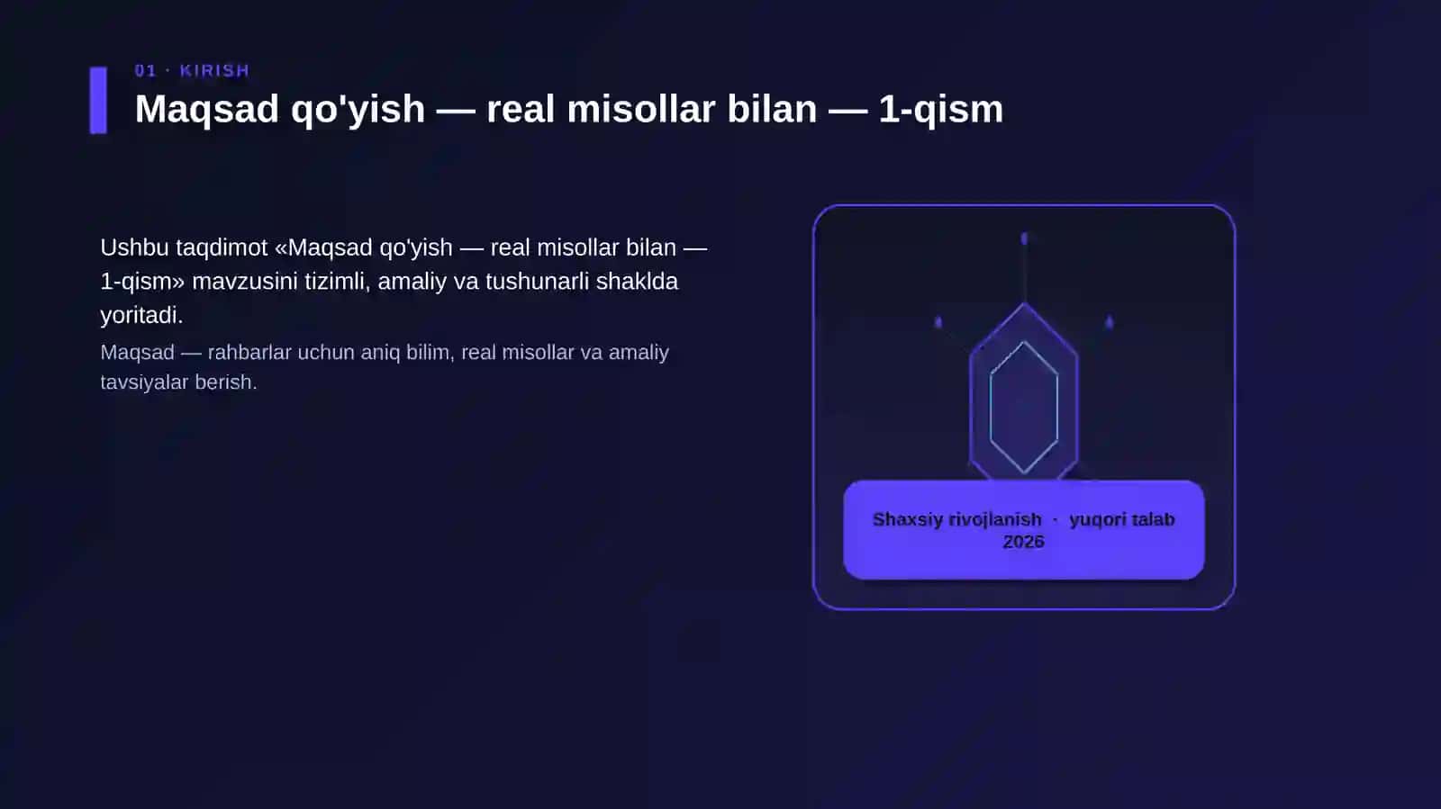 Maqsad qo'yish — real misollar bilan — 1-qism 3