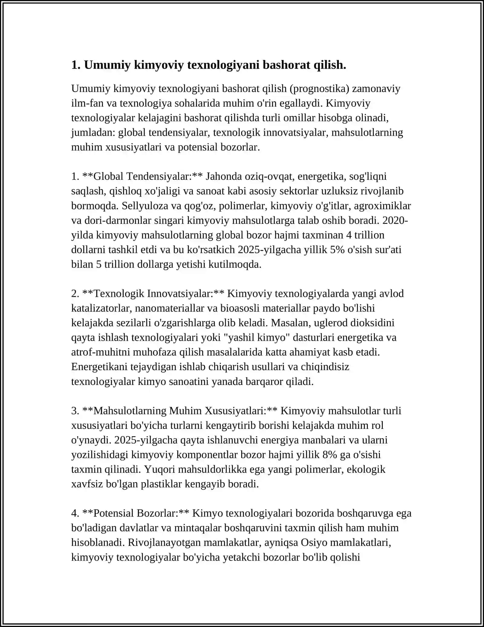 UMUMIY KIMYOVIY TEXNALOGIYA FANINING PREDICTION, ORGANIK MODDALARNING ASOSIY MANBALARI, ASOSIY ORGANIK SINTEZ FISHER- TROPISH REAKSIYASI, POLIMERLAR SINTEZI VA ULARNI QAYTA ISHLASH 3