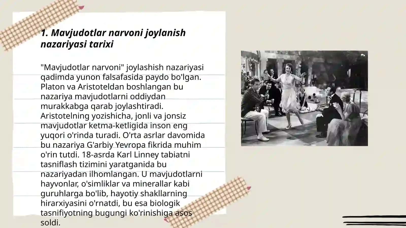 Mavjudotlar narvoni joylanish nazariyasi 3