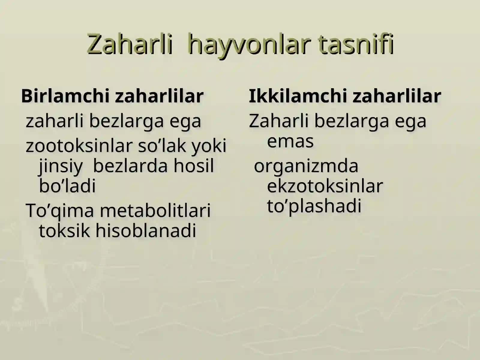 Zaharli hayvonlar 3