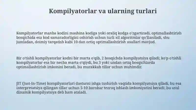 Kompilyatorlar va ularning turlari 3