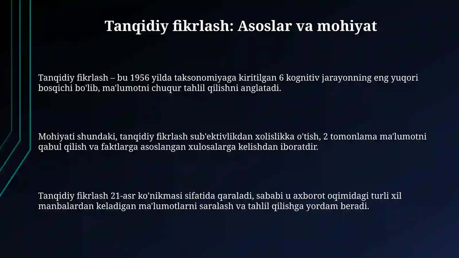 Tanqidiy Fikrlash: Asoslar va mohiyat 3