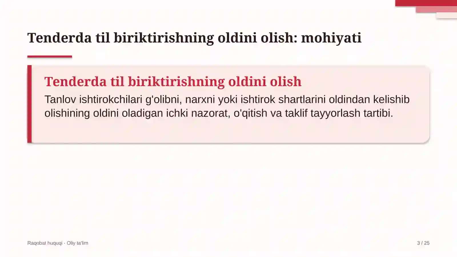 vagon ta'mirlash zavodlarida tender ishtirokchilari o'rtasidagi til biriktirishning oldini olish 1468 3
