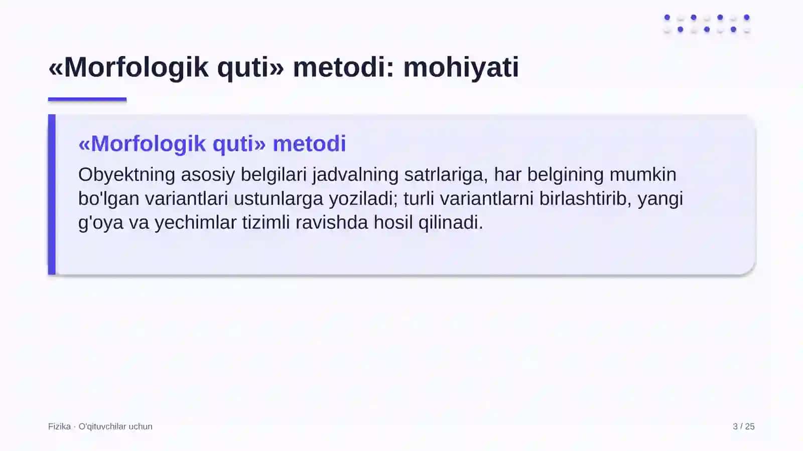 fizika darslarida morfologik quti metodidan foydalanish 9524 3