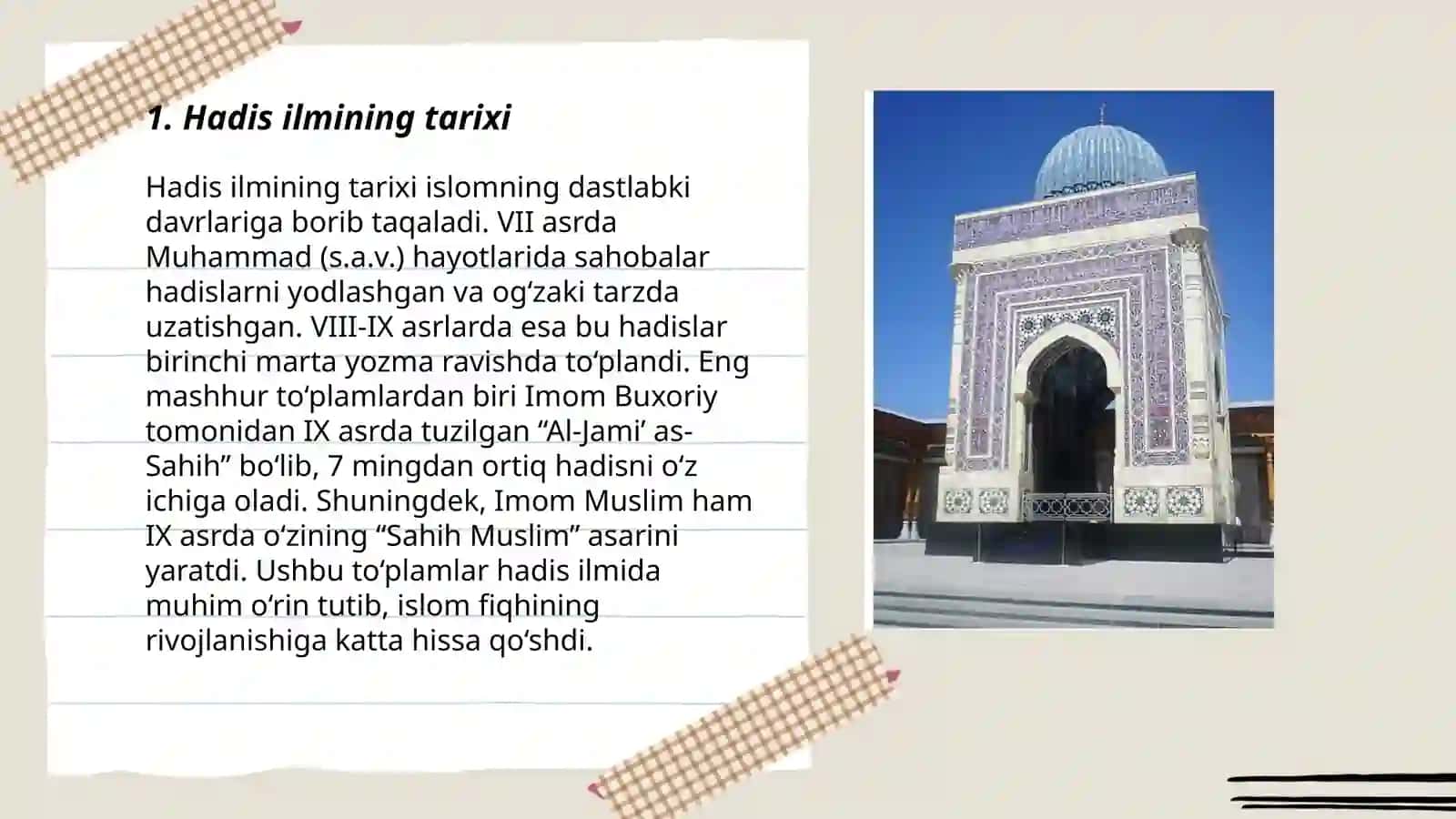 Hadis ilmining paydo boʻlishi 3