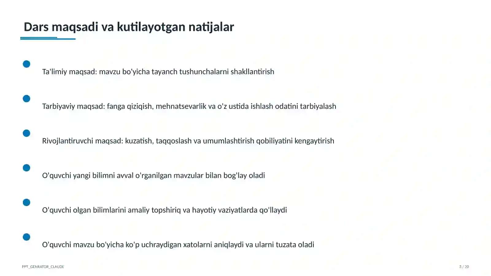 O'zbek milliy taomlari tayyorlash texnologiyasi (6-sinf) 3