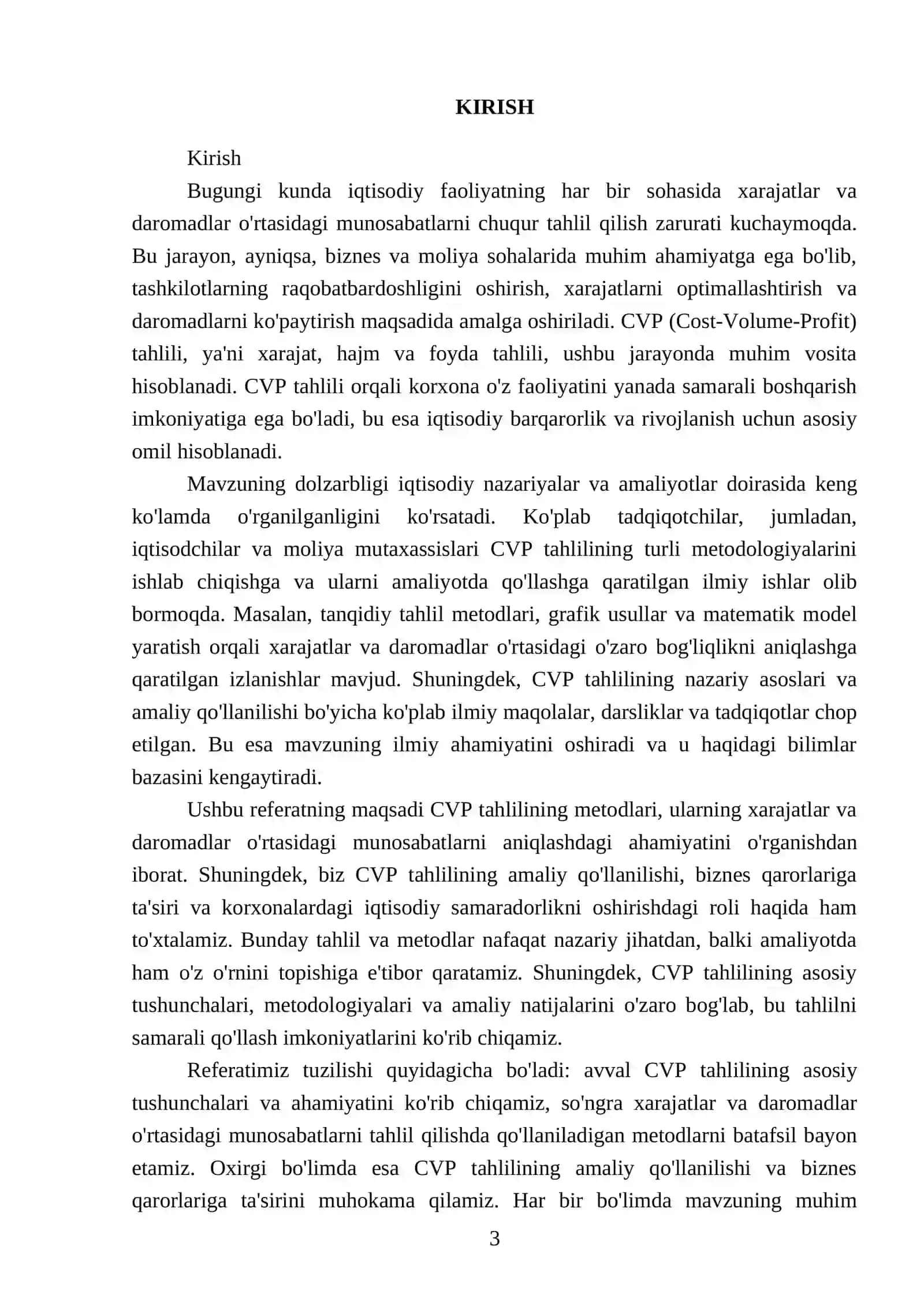 CVP tahlilining metodlari izohi 3