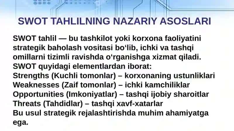 SWOT tahlil 3