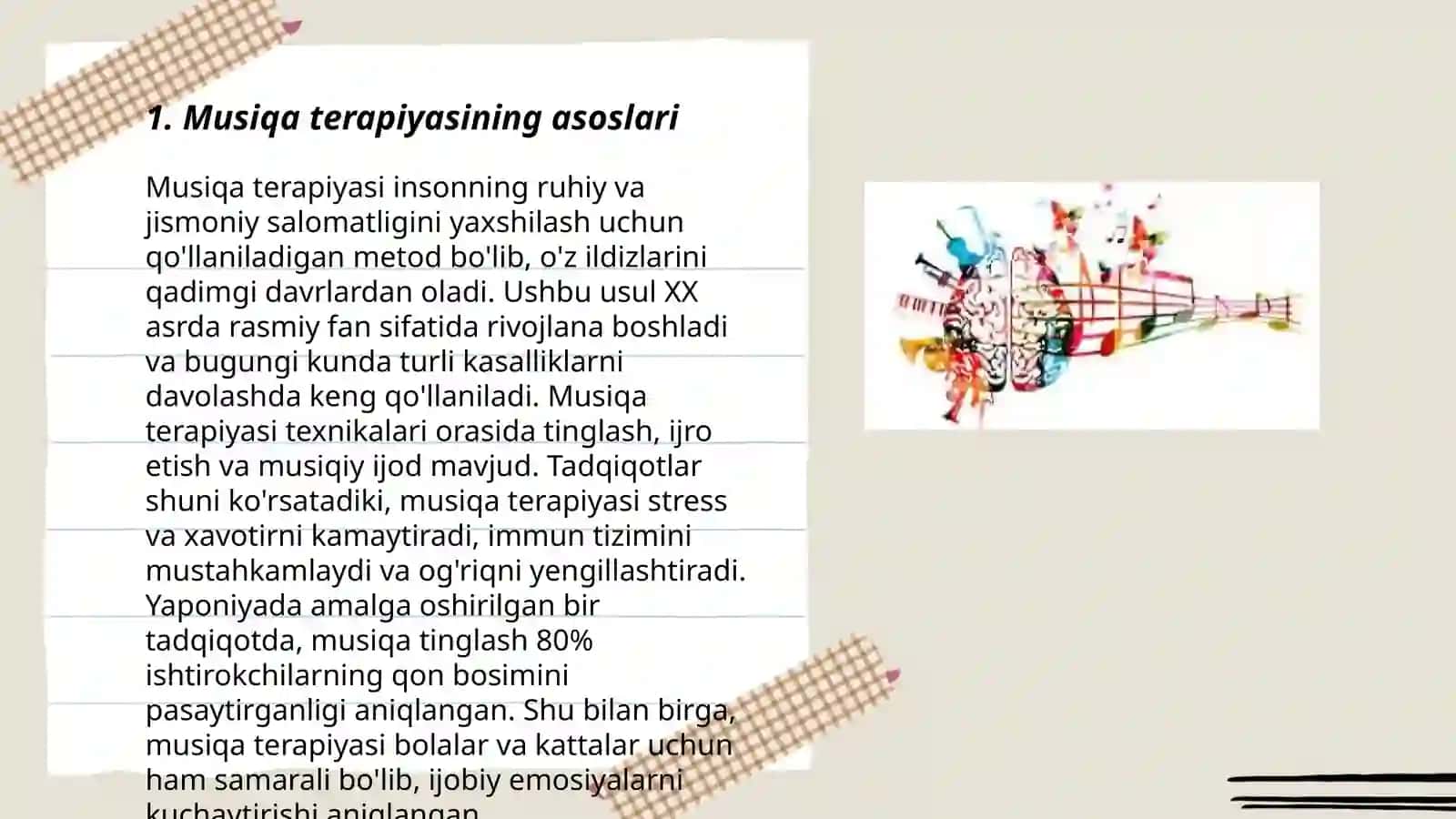 Musiqa terapiyasi va K. Orffning o'qitish tizimi 3