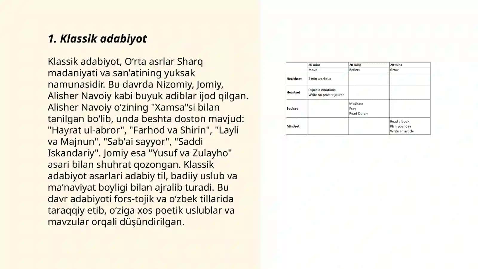 Klassik adabiyot darslari 3