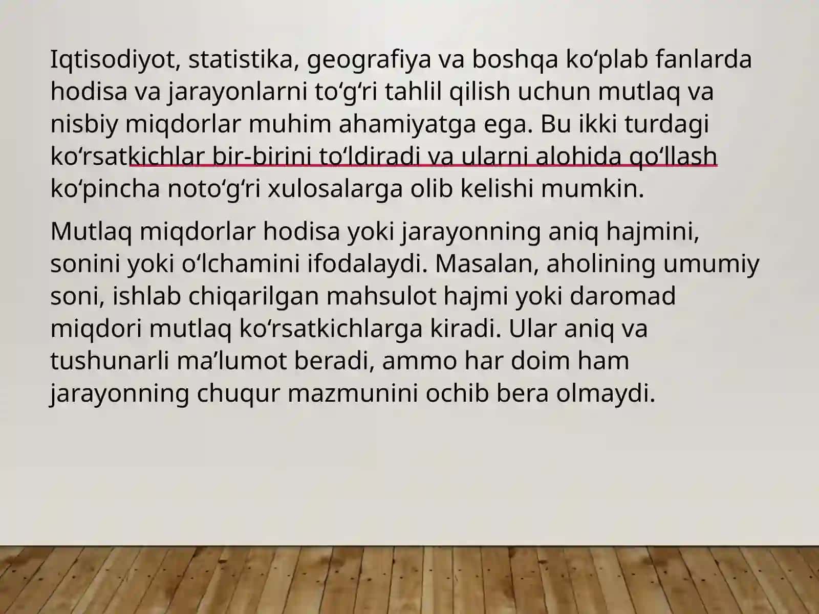 Mutlaq va nisbiy miqdorlarni birgalikda qo'llashning zaruriyati 3