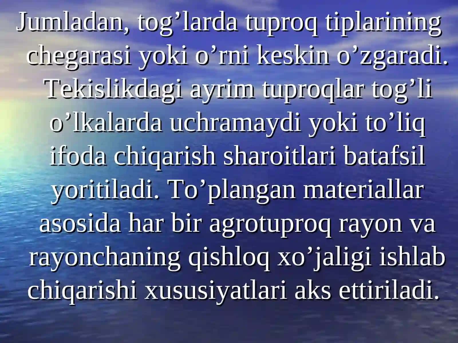 O’zbekiston tog’ va tog’oldi tuproqlari geografiyasi 3
