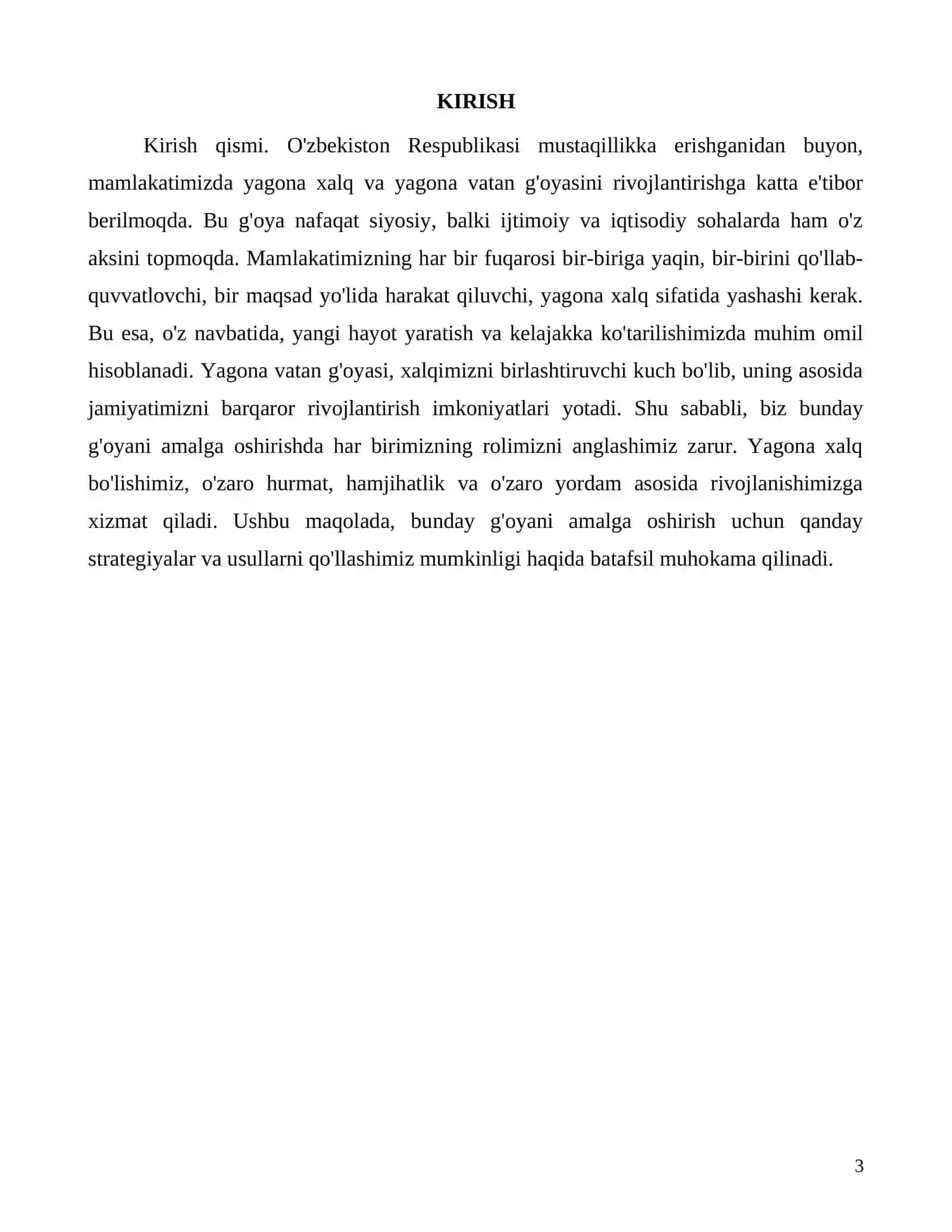 Yagona Vatan, yagona xalq bo'lib, yangi hayot yaratamiz! 3