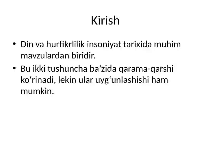 Din va hurfikrlilik 3