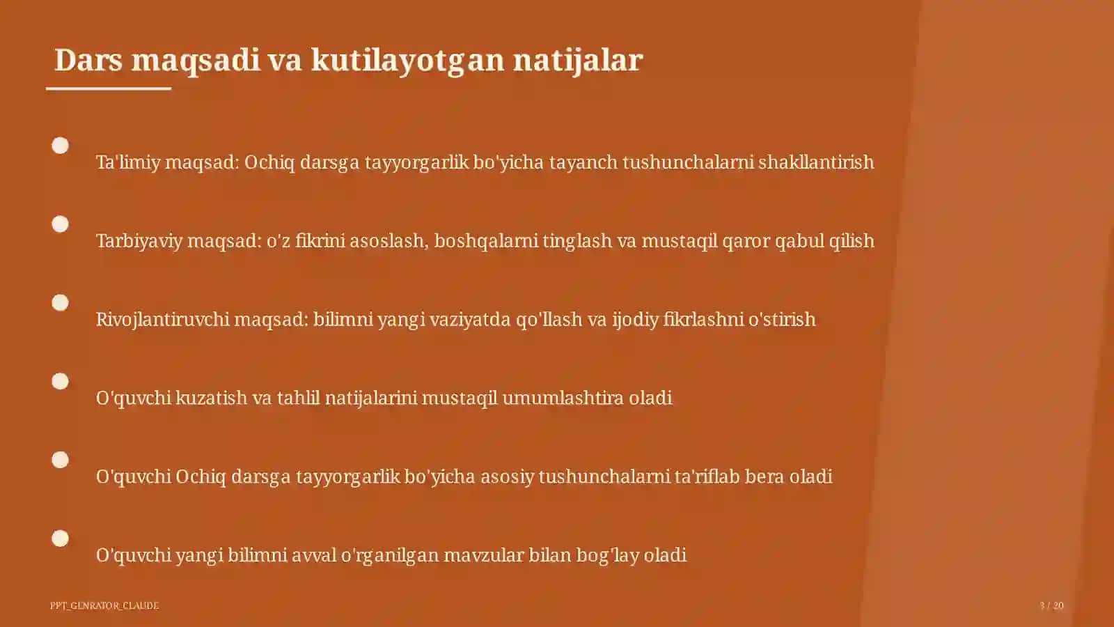 Ochiq darsga tayyorgarlik 3