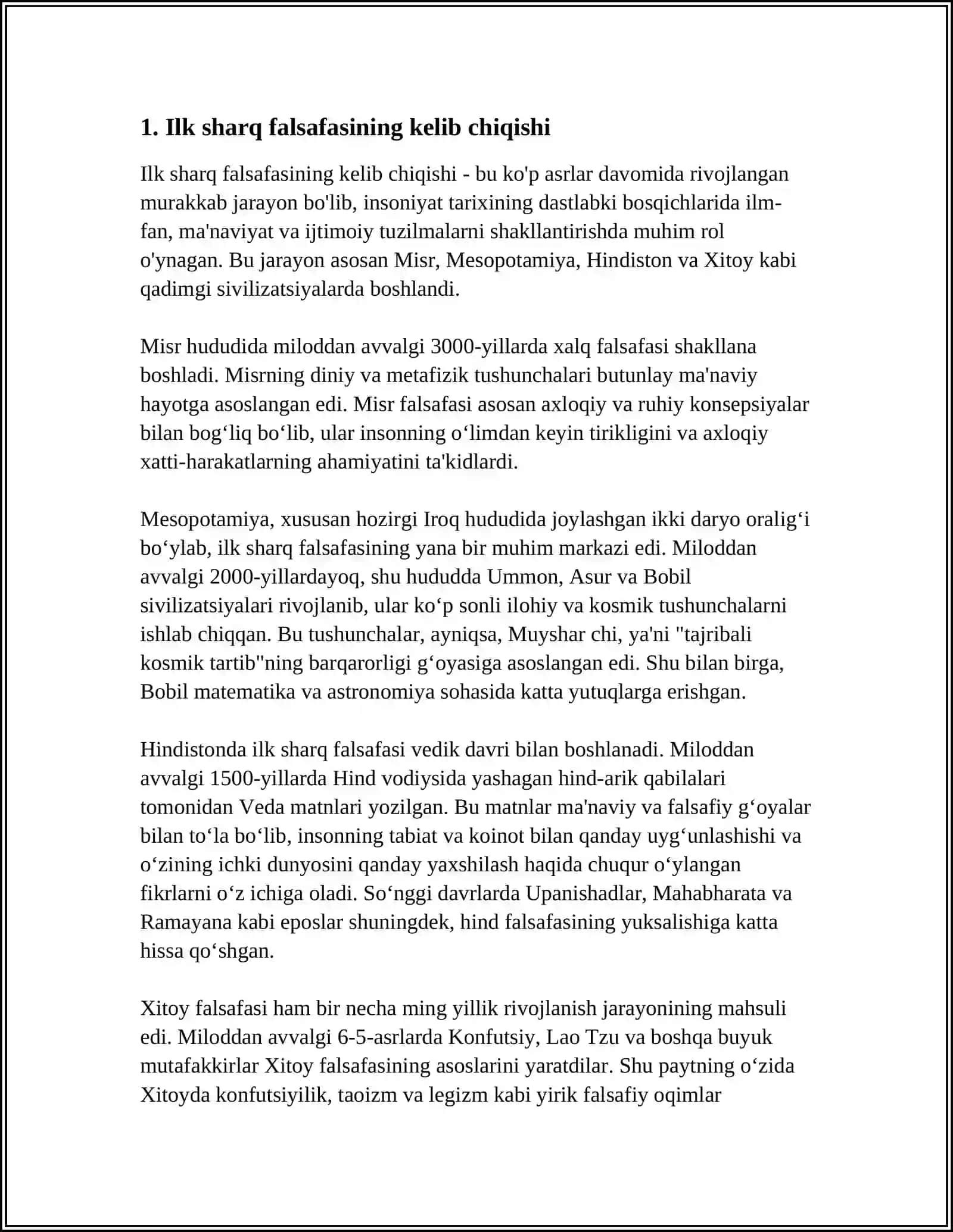 ILK ORTA ASR SHARQ FALSAFASI VA UYGONISH DAVRI 3