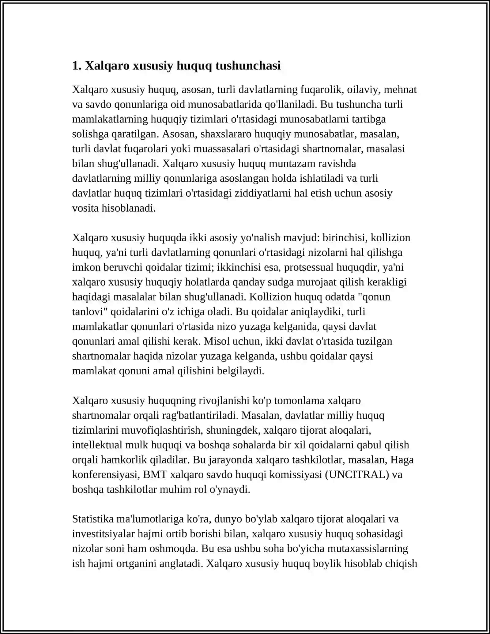 Xalqaro Xususiy Huquq Mohiyati, Tamoyillari 3