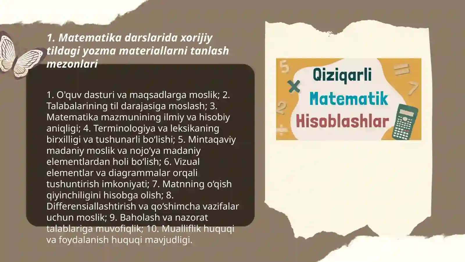 Matematika darslariga Xorijiy tilda yozma maʼlumotlarni kiritish 3