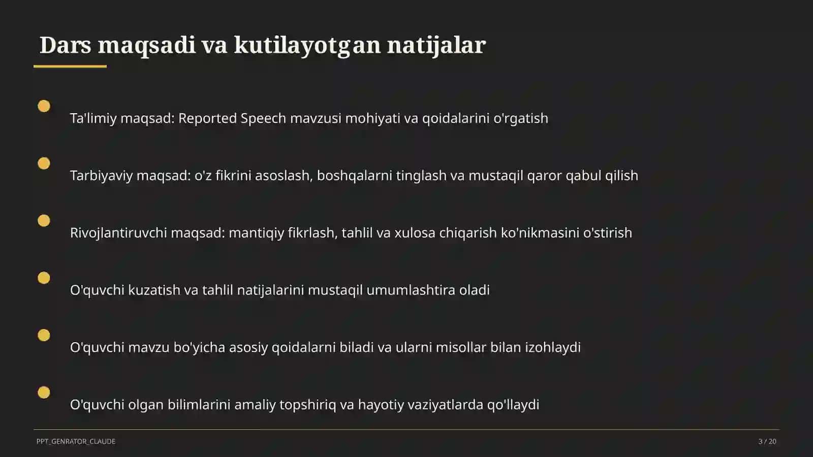 Reported Speech (9-sinf) 3