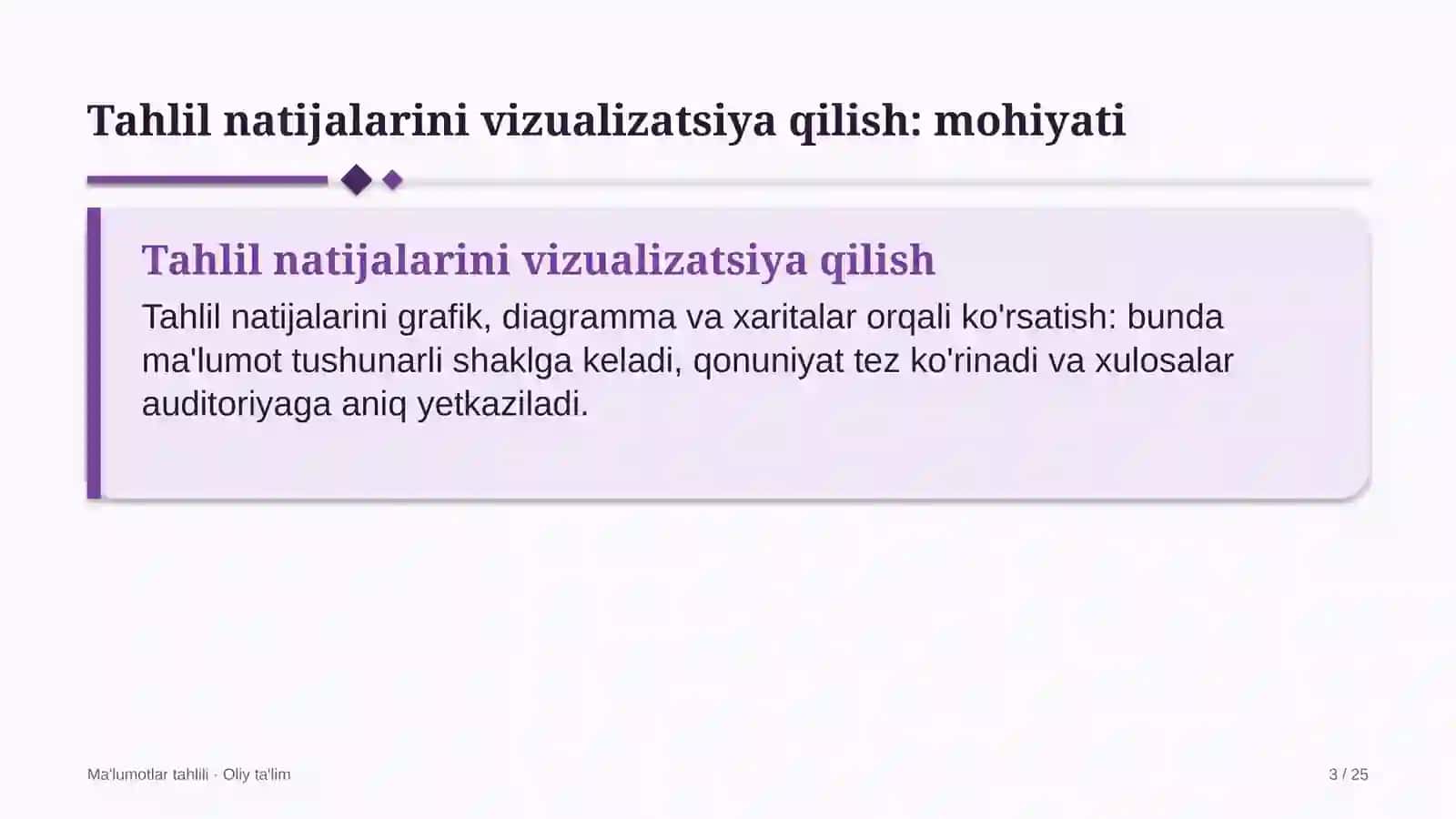 Ko'kalamzorlashtirish xizmatida tahlil natijalarini vizualizatsiya qilish 3