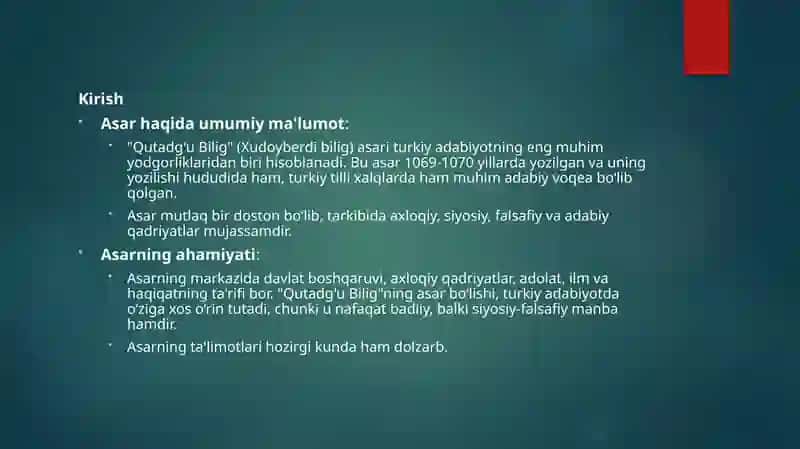 Qutadg’u Bilig 3