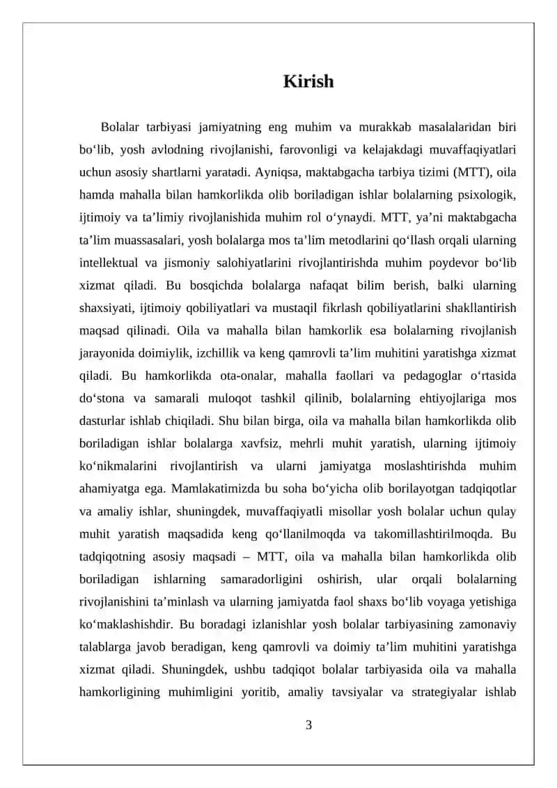 BOLALAR TARBIYASIDA MTT, OILA, MAHALLA BILAN HAMKORLIKDA OLIB BORILADIGAN ISHLAR 3