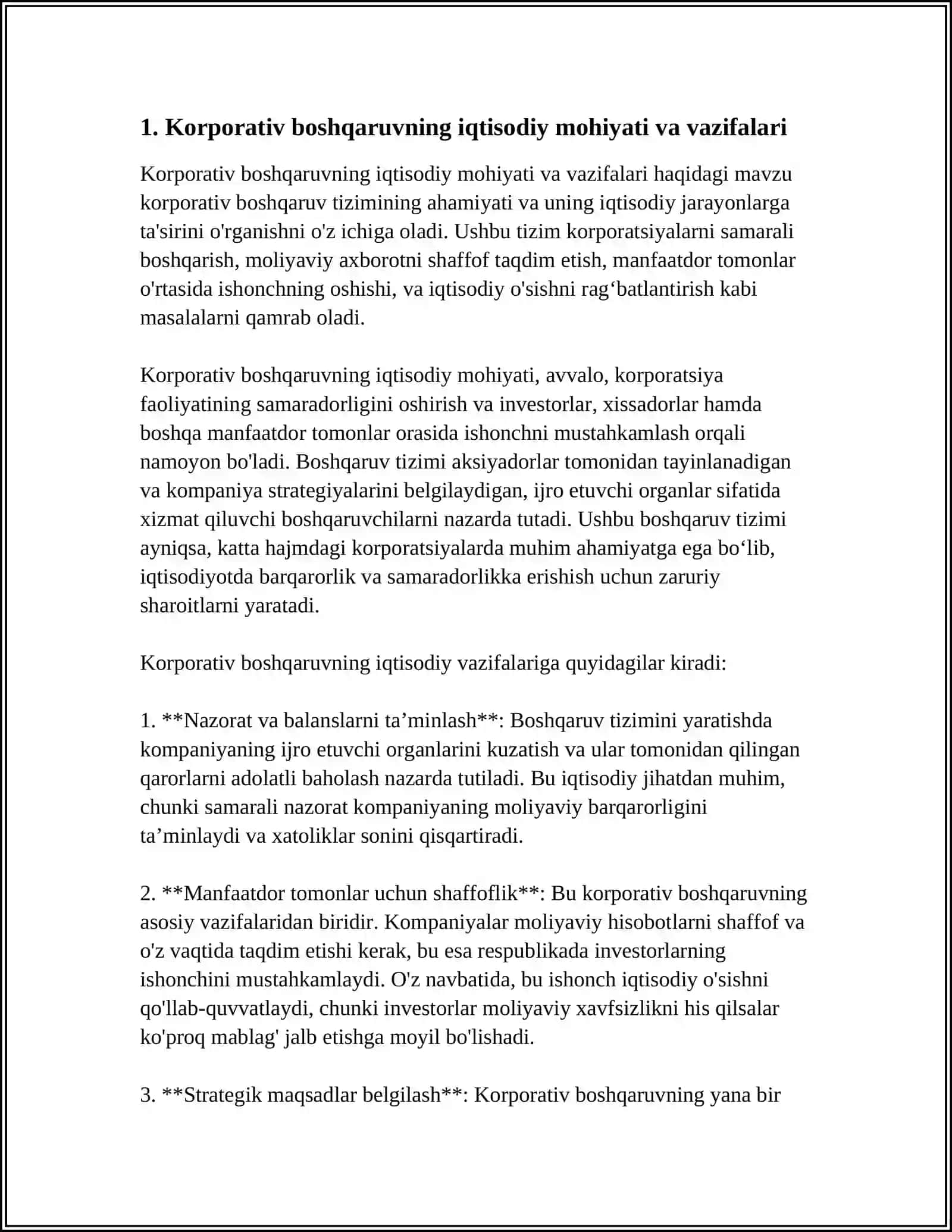 KORPORATIV BOSHQARUVNING IQTISODIY MOHIYATI 3