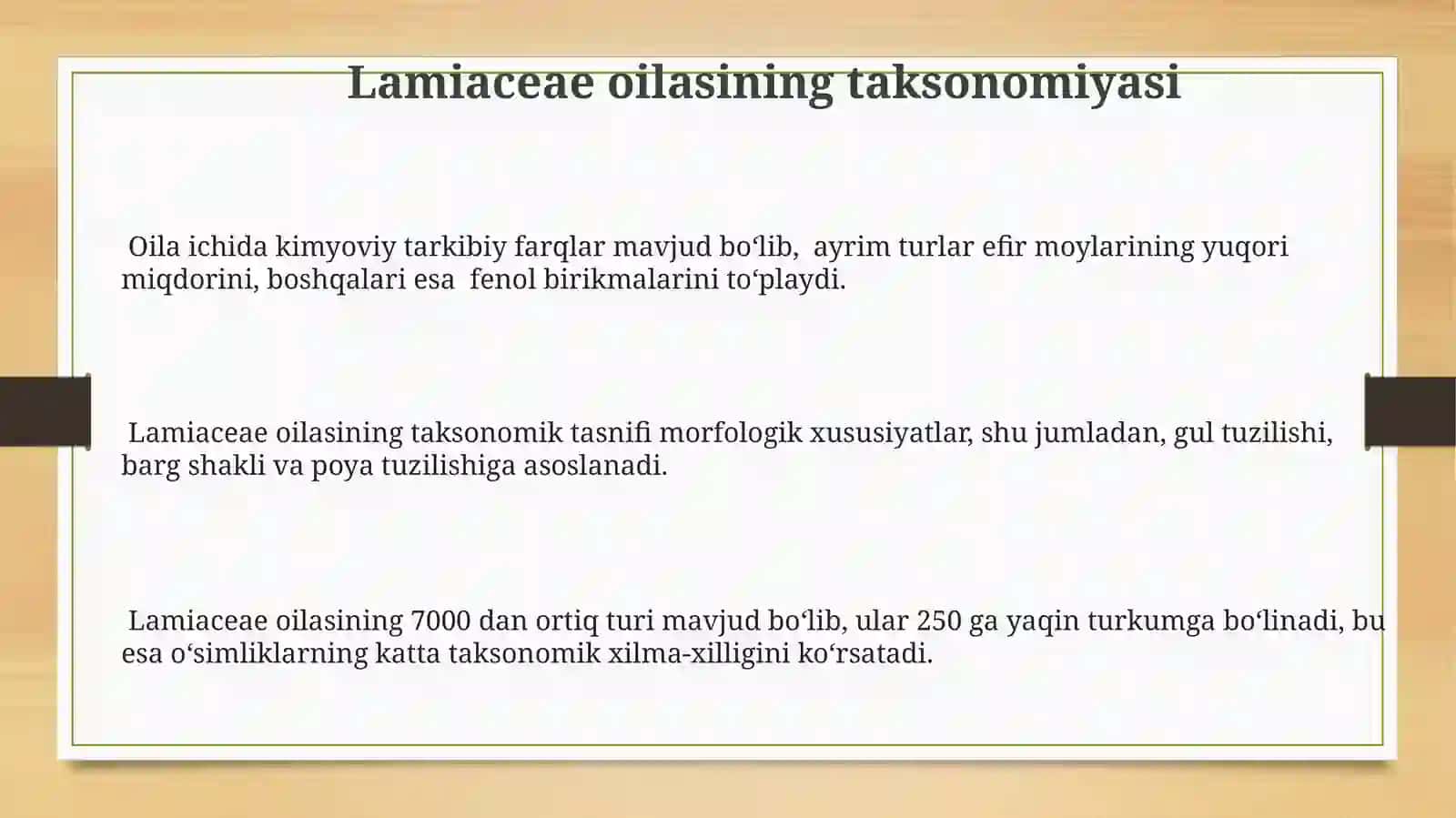 Yalpizdoshlar (Lamiaceae) oilasi 3