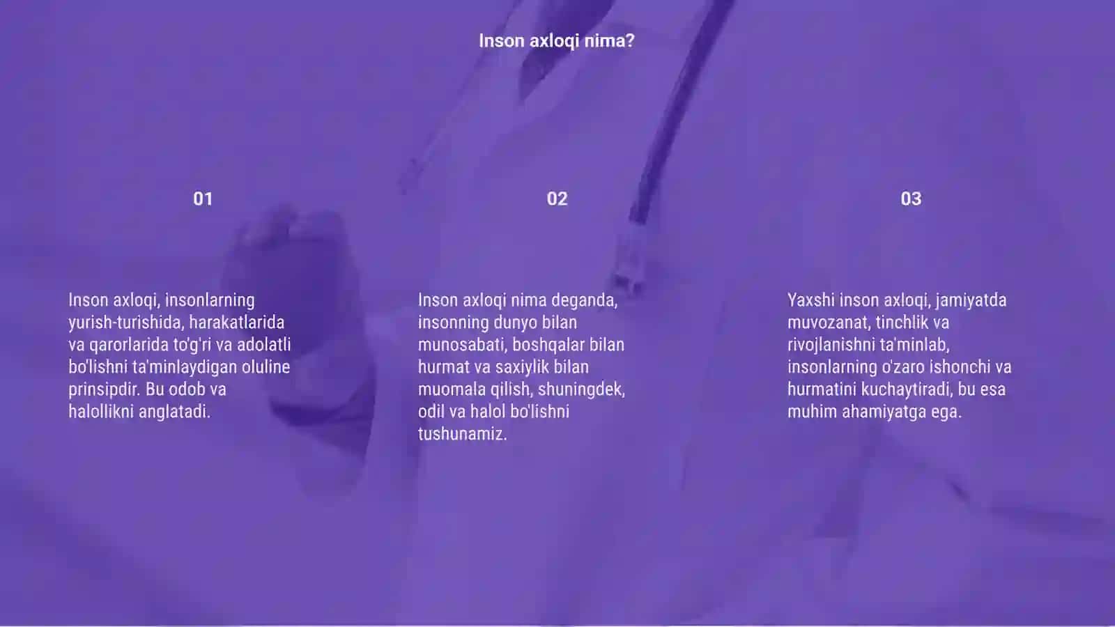 Inson axloqi bilan gózal 3