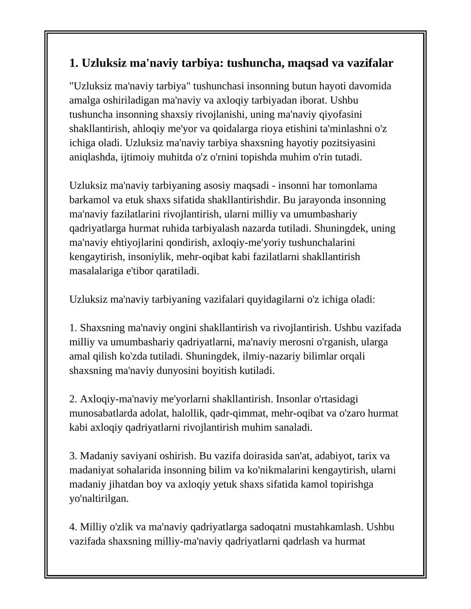 UZLUKSIZ MA'NAVIY TARBIYANING TARIXIY-NAZARIY VA HUQUQIY ASOSLARI 3