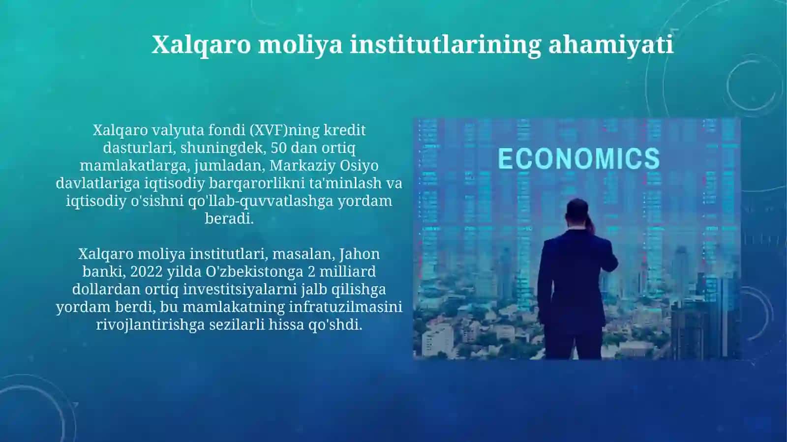 Xalqaro moliya institutlarining roli va ahamiyati 3