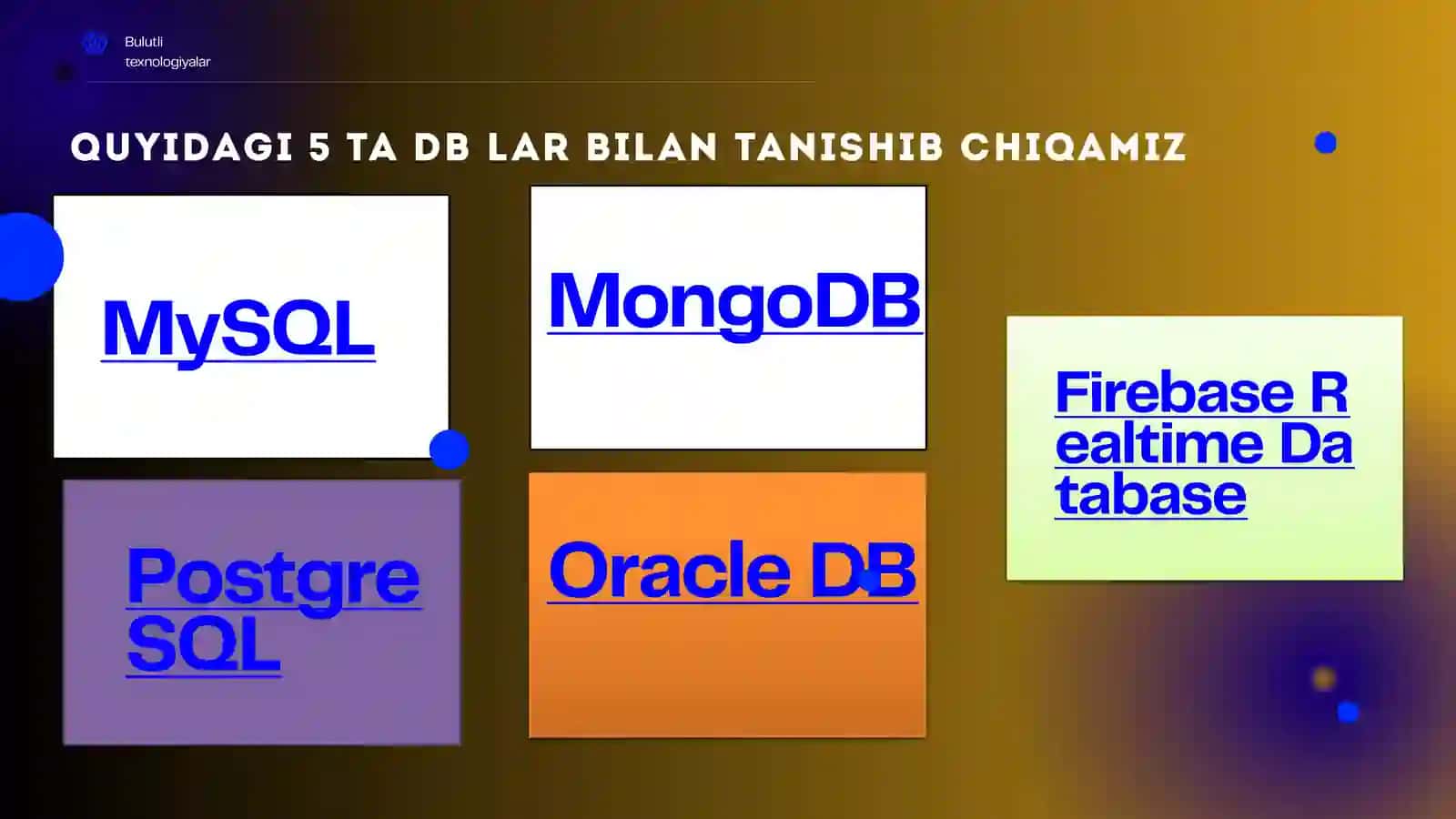 Turli ma’lumotlar omborlari o’rtasidagi farqlarni o`rganish 3