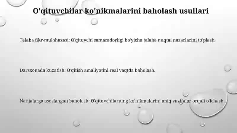 ko'nikmalarini baholash usullari 3