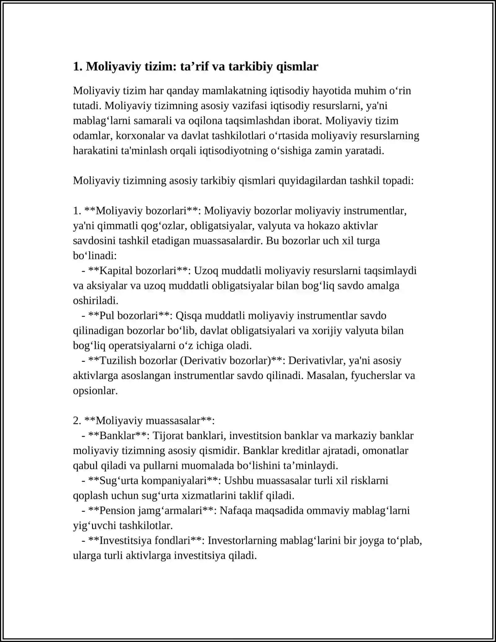 MOLIYAVIY TIZIMLARI VA INQIROZLARGA KIRISH 3