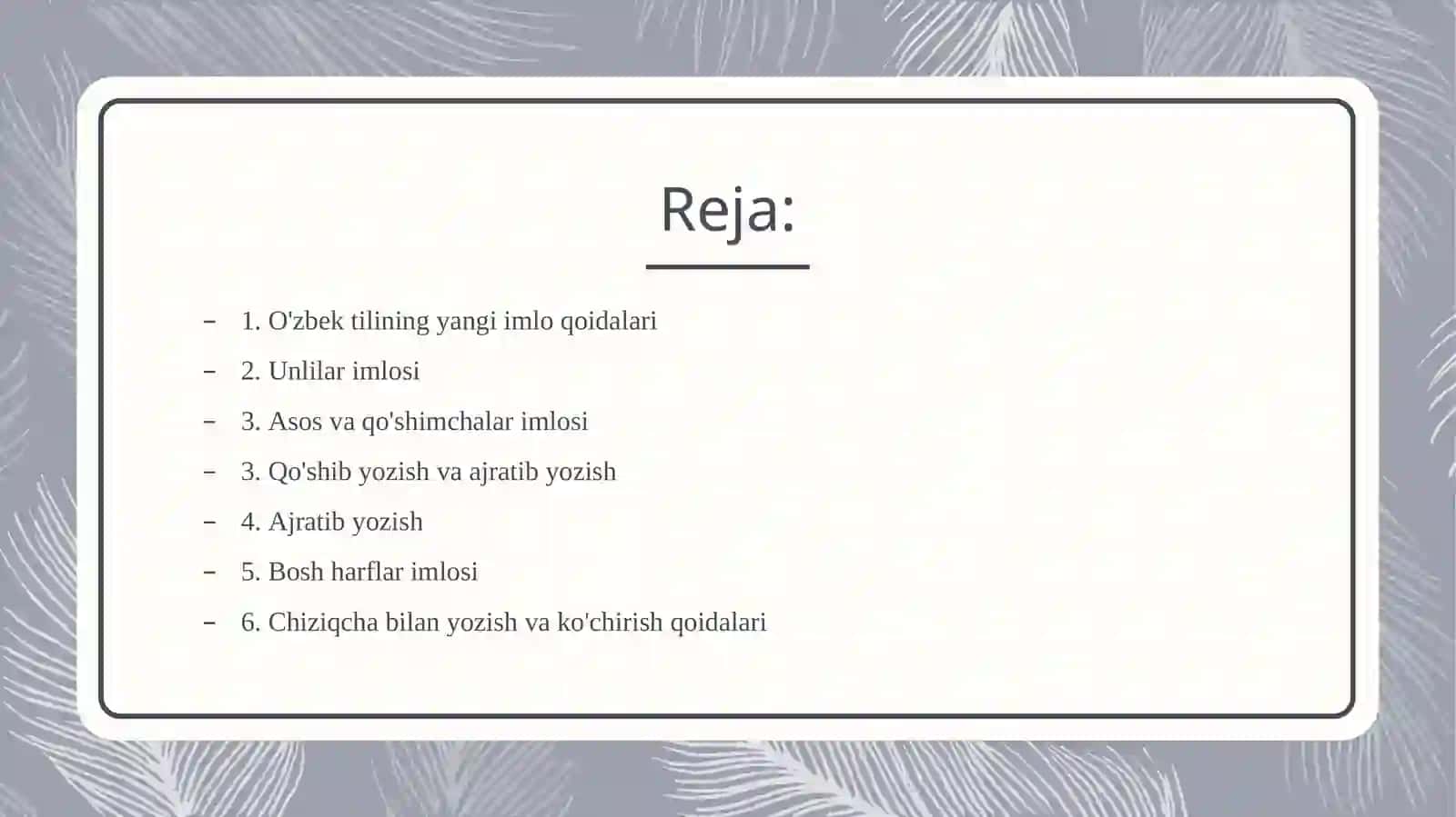 O'zbek tilining sohada qo'llanilishi fanidan tayyorlagan MUSTAQIL ISHI 3