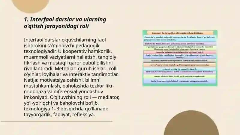 Interfaol darslar va ularning o'qitish jarayonidagi roli 3