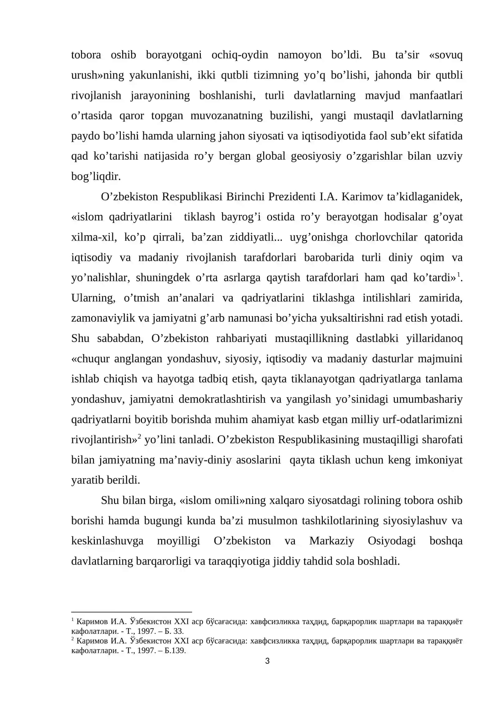 XX ASR OXIRI XXI ASR BOSHLARIDA ERON ISLOM RESPUBLIKASI VA JAHON HAMJAMIYATI 3