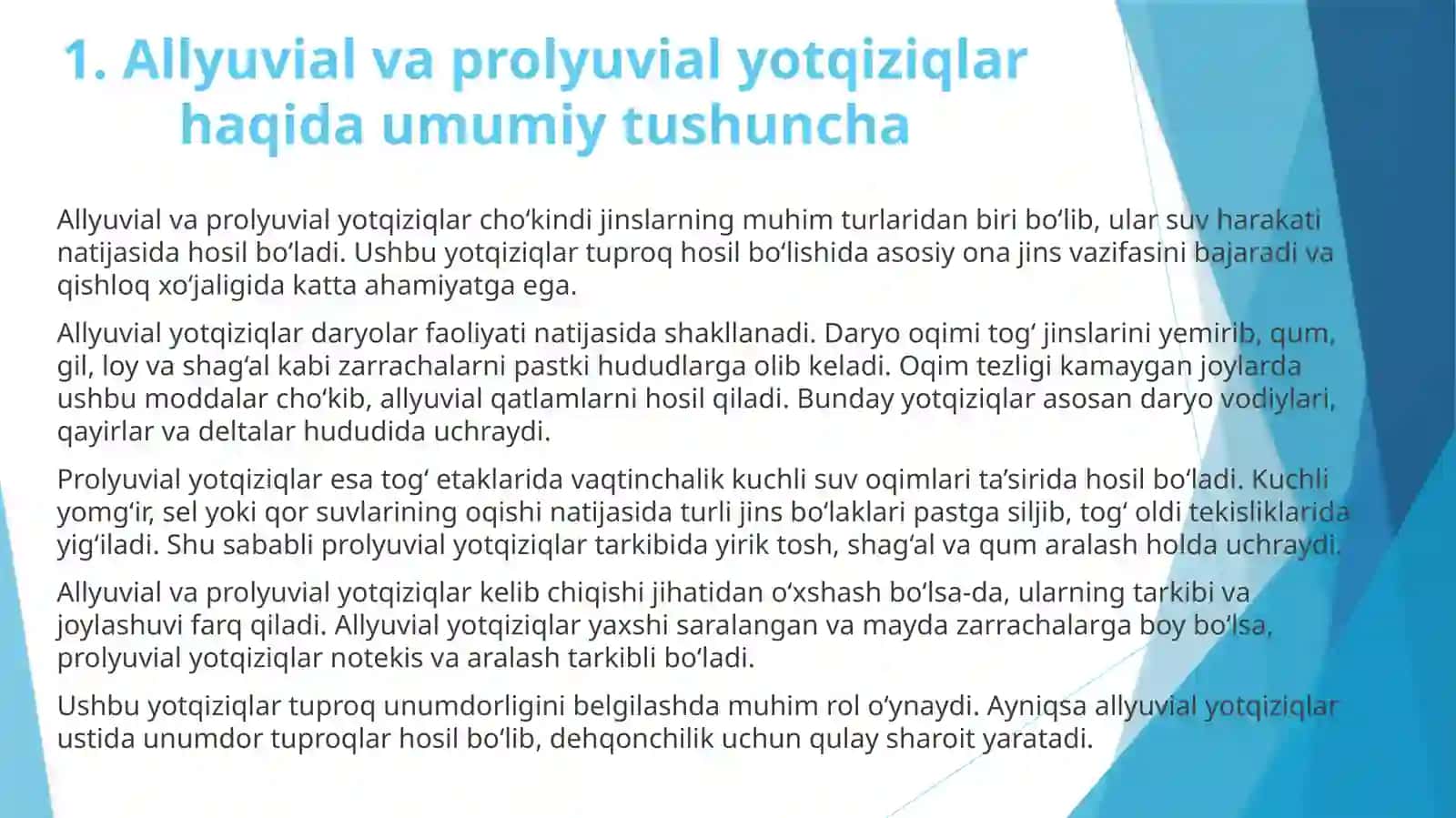 Allyuvial va prolyuvial yotqiziqar 3