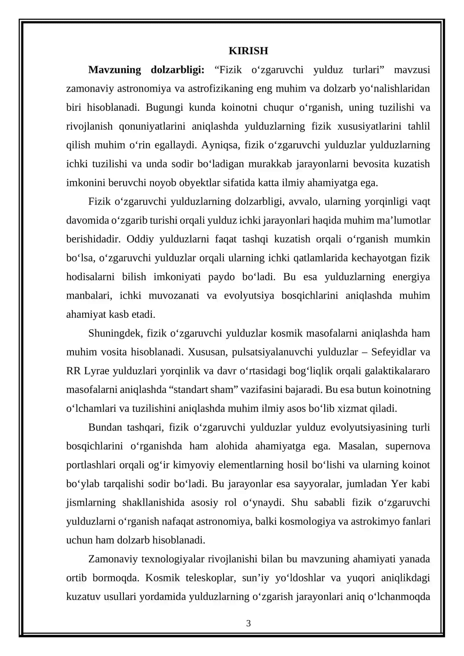 Fizik o'zgaruvchi yulduz turlari 3