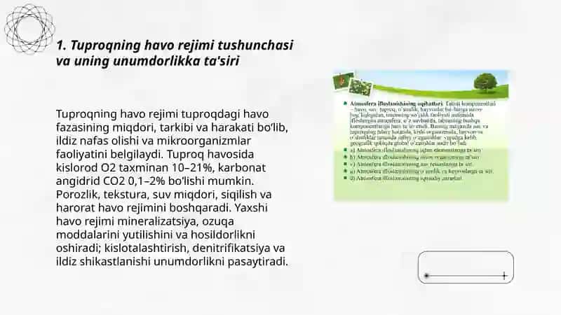 Tuproqlar unumdorligi tuproqning havo rejimi va havo xossalarini ahamiyati 3