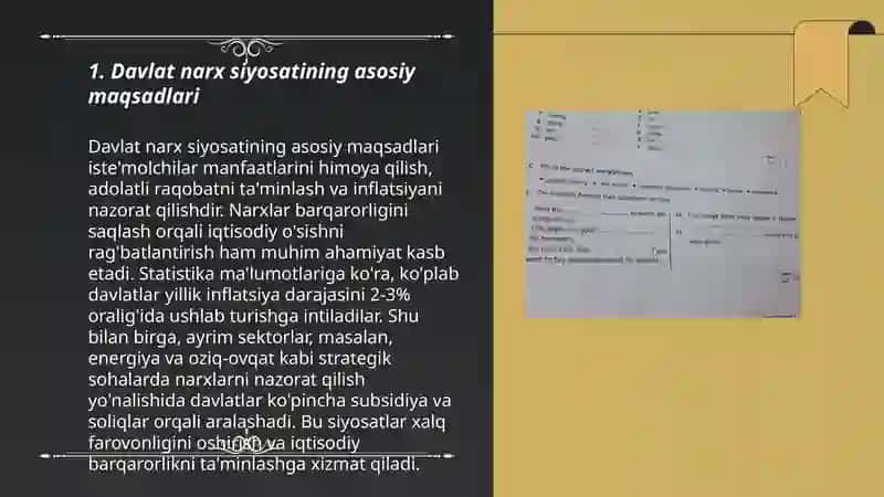 Davlatning narx siyosati, maqsadi va vazifalari 3