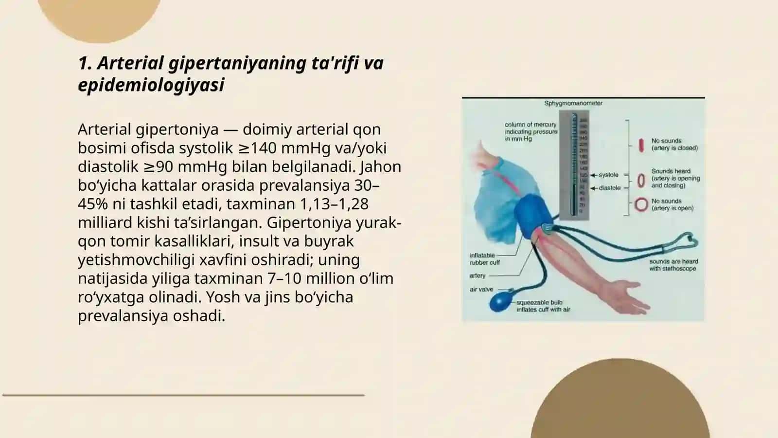 Arterial gipertaniya kasallik etiologiyasi tasnifi klasifikatsiyasi klinikasi 3