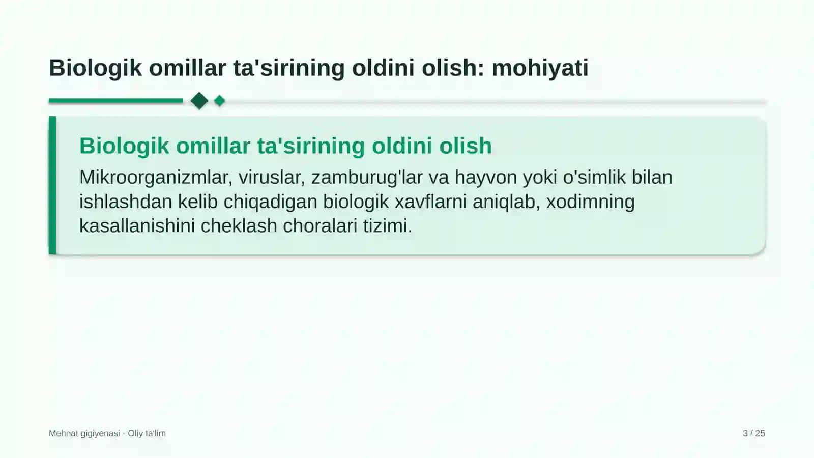 stomatologiya klinikalarida biologik omillar ta'sirining oldini olish 9250 3
