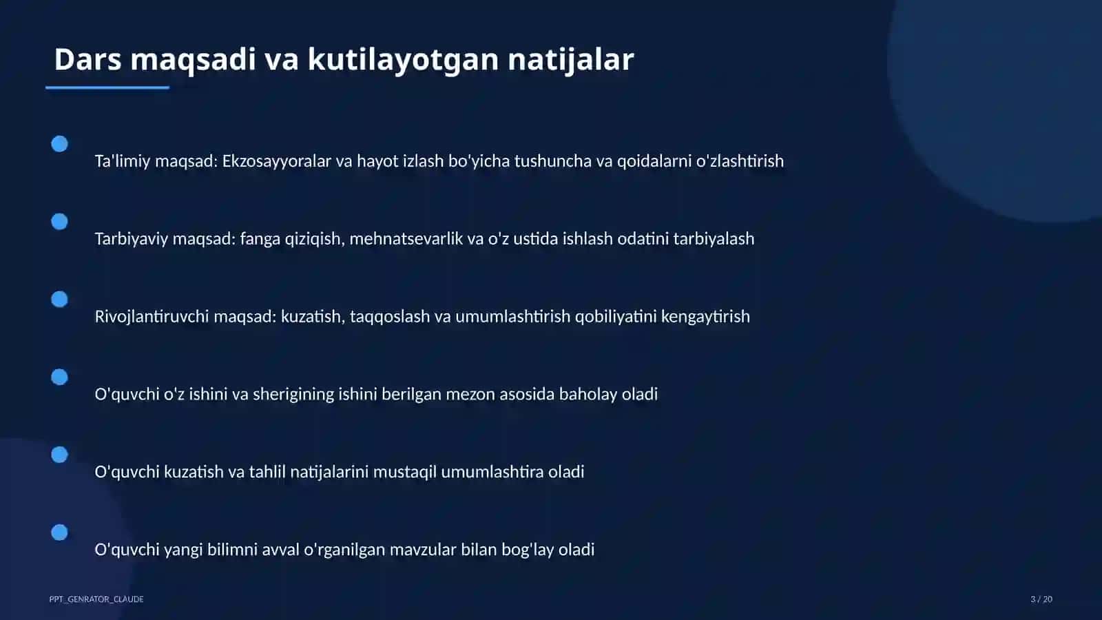 Ekzosayyoralar va hayot izlash (11-sinf) 3