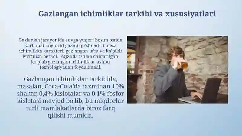 Gazlangan ichimliklar tarkibi va xususiyatlari 3