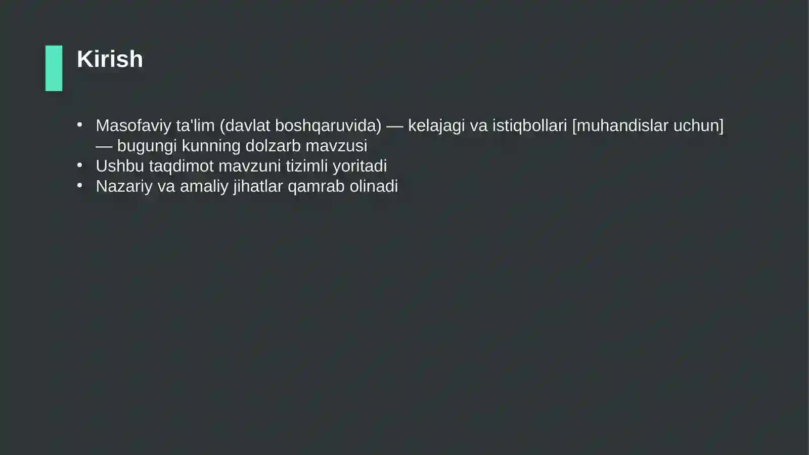 Masofaviy ta'lim (davlat boshqaruvida) — kelajagi va istiqbollari [muhandislar uchun] 3