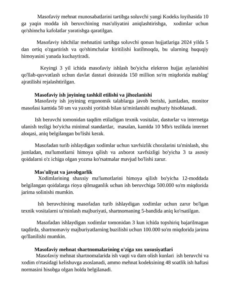 Masofadan turib ishlovchi xodimlarning mehnatini huquqiy jihatdan tartibga solishning xususiyatlari 3