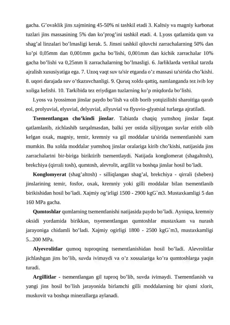 Cho’kindi Tog’ Jinslari 3